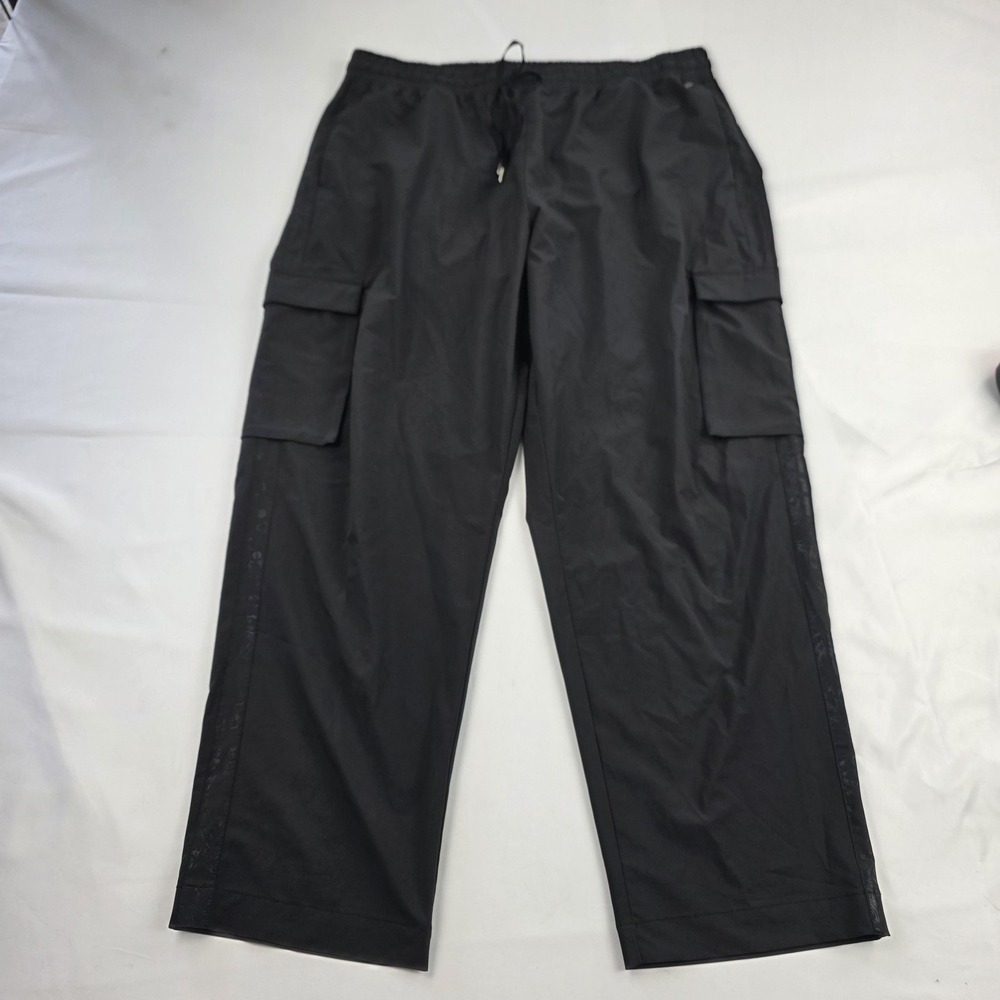 Johnny Was Active Pants Womens 2X Black Wide Leg Cargo Track Elastic Waist